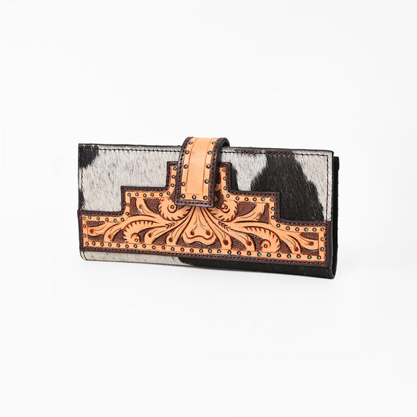 OHLAY KBG228 Coin Purse Hand Tooled Hair-On Genuine Leather women bag by Hilason – Cowboy and equestrian accessories