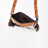 OHLAY Cross Body Hand Tooled Hair-On Genuine Leather Women Bag Western Handbag Purse | for