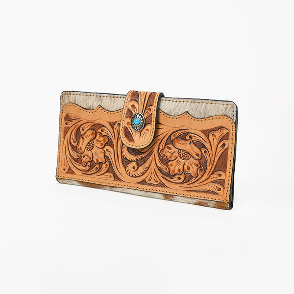 OHLAY KBG241 Coin Purse Hand Tooled Hair-On Genuine Leather women bag by Hilason – Cowboy and equestrian accessories