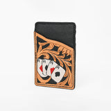 OHLAY KBG247 Card-Holder Hand Tooled Genuine Leather women bag western by Hilason – Cowboy and equestrian accessories