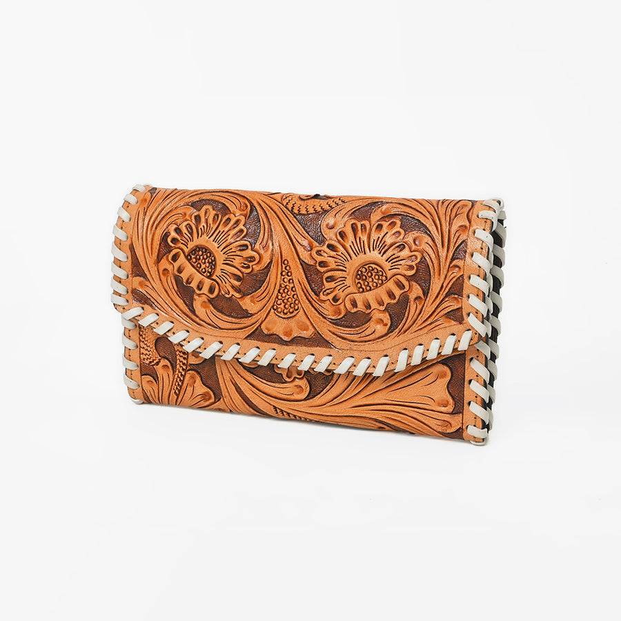 OHLAY WALLET Hand Tooled Genuine Leather women bag western handbag purse - Uhorse