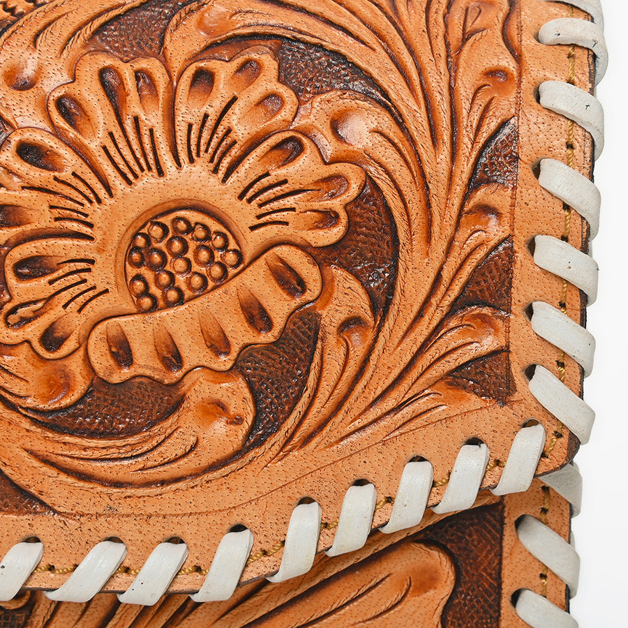 OHLAY Wallet Hand Tooled Hair-On Genuine Leather Women Bag Western Handbag Purse | Womens Handbags |Leather Belt for Summer