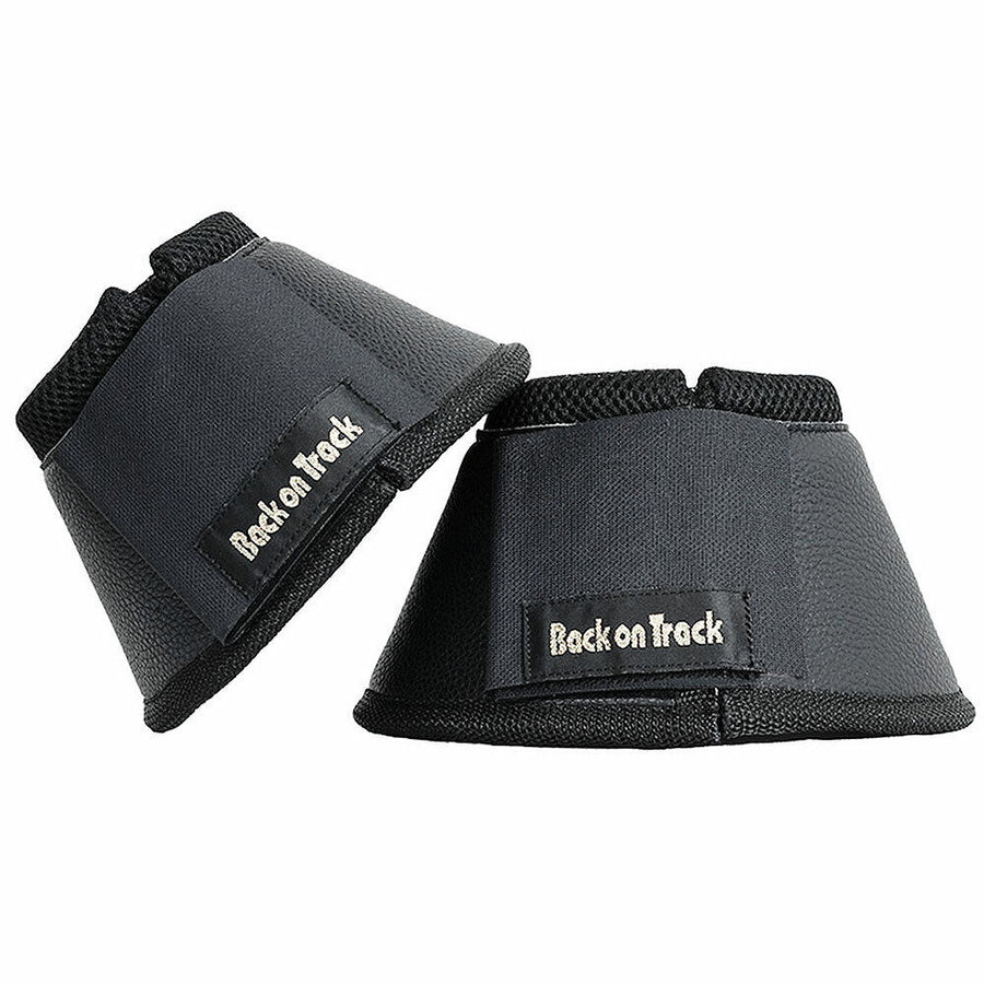 Large Back On Track Horse Hooves Leg Therepy Therapeutic Bell Boots Pair Black - Uhorse