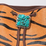 American Darling Western Hobo Bag, Hair-On Cowhide Full Grain Leather with Fringes and Rivets, Handcrafted Boho Purse