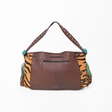 American Darling Western Hobo Bag, Hair-On Cowhide Full Grain Leather with Fringes and Rivets, Handcrafted Boho Purse