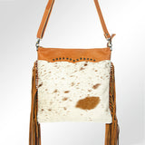 American Darling Genuine Leather Hair-On Cowhide Studded Fringe Bag
