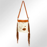 American Darling Genuine Leather Hair-On Cowhide Studded Fringe Bag