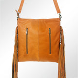 American Darling Genuine Leather Hair-On Cowhide Studded Fringe Bag