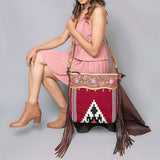 American Darling Crossbody Hand Tooled Saddle Blanket Genuine Leather Bag