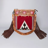 American Darling Crossbody Hand Tooled Saddle Blanket Genuine Leather Bag