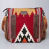 American Darling Crossbody Hand Tooled Saddle Blanket Genuine Leather Bag