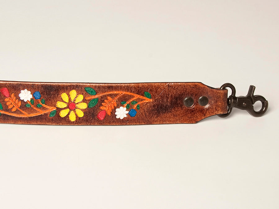 American Darling Hand Tooled Floral Painted Leather Purse Replacement Strap