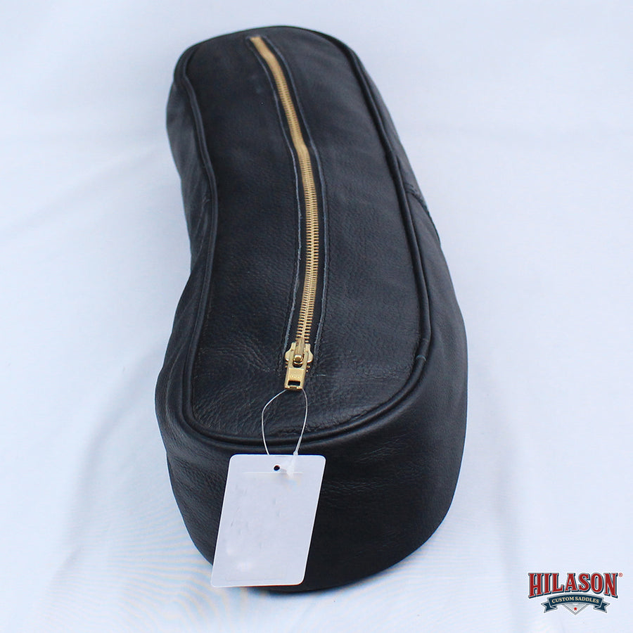 Hilason Western Saddle Cantle Bag Black Leather Zippered Storage Pouch