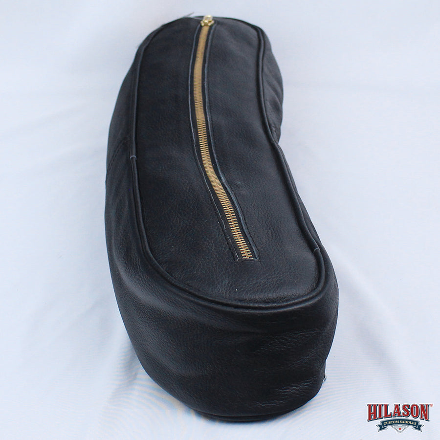 Hilason Western Saddle Cantle Bag Black Leather Zippered Storage Pouch