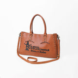 Magnolia Rodeo Genuine Leather Embroidered Tote Bag Black | Houston Livestock Show and Rodeo