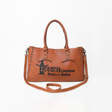 Magnolia Rodeo Genuine Leather Embroidered Tote Bag Black | Houston Livestock Show and Rodeo