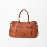 Magnolia Rodeo Genuine Leather Embroidered Tote Bag Black | Houston Livestock Show and Rodeo