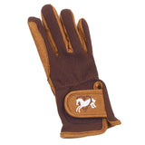 Med (5-5.5) Ovation Hearts & Horses Gloves Childs Lt Brown / Chocolate