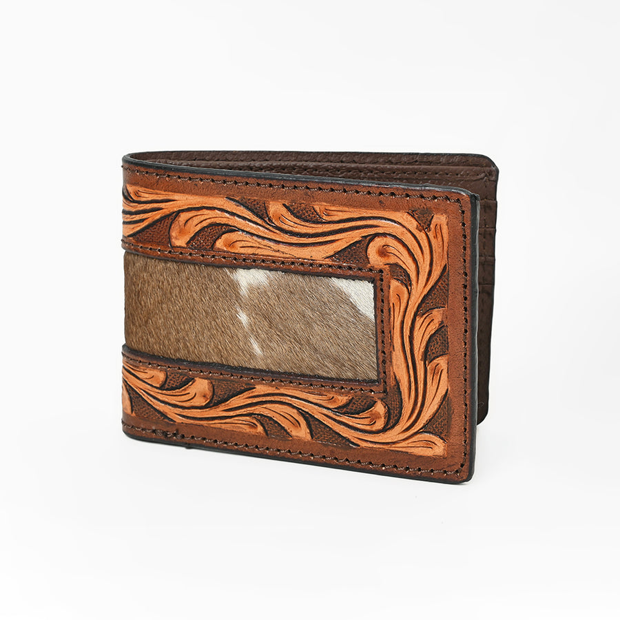 BAR H EQUINE Genuine Leather Hand Carved Bifold Wallet For Men and Women - Uhorse