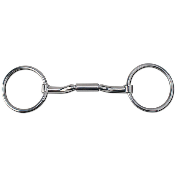 Myler Loose Ring Mullen Forward Tilt Low Ported Barrel H. Bit MB 36 – by Hilason – Cowboy and equestrian accessories