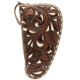 Nocona Leather Gun Case Floral Embossed Overlay Brown Ivory