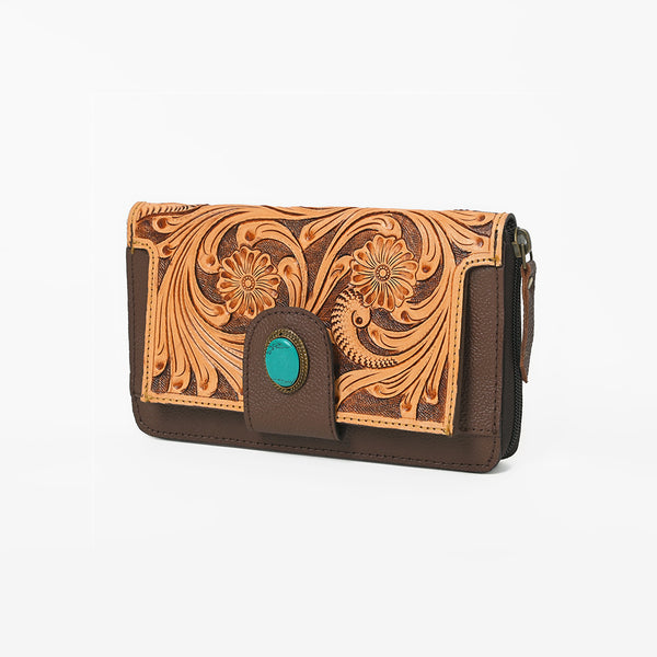 OHLAY WALLET Hand Tooled Genuine Leather women bag western handbag purse - Uhorse