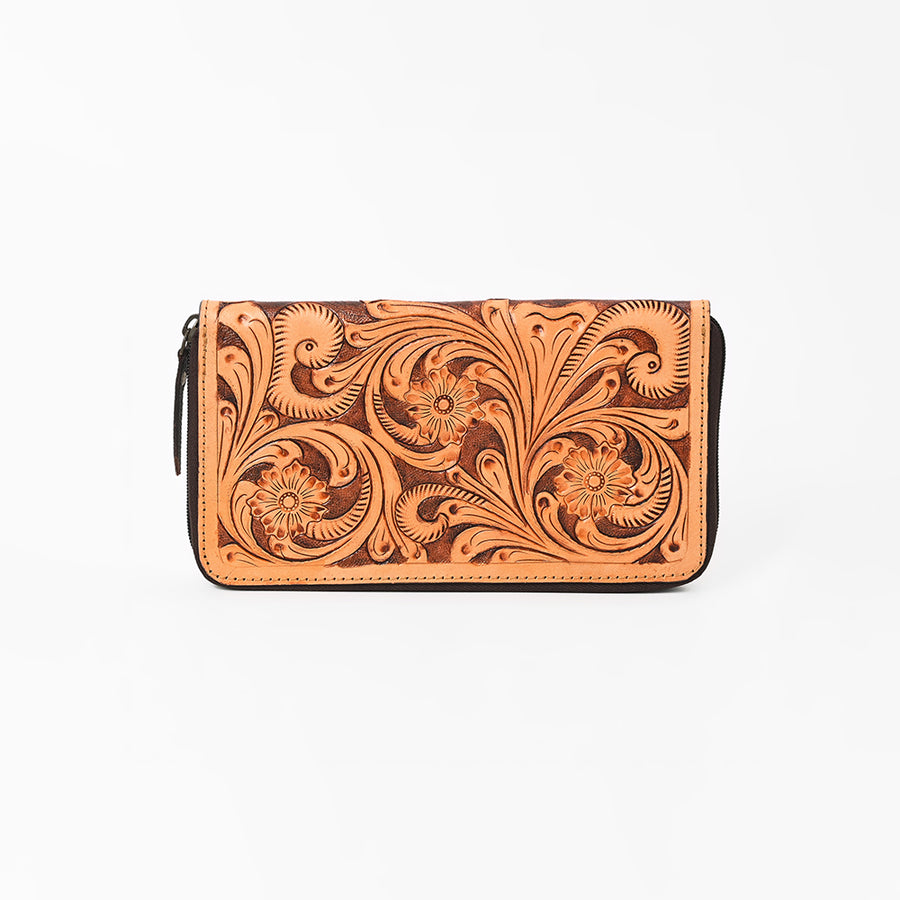 OHLAY Wallet Hand Tooled Genuine Leather Women Bag Western Handbag Purse | Womens Handbags |Leather Belt for Summer