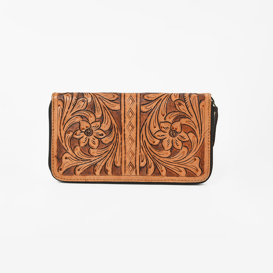 OHLAY Wallet Hand Tooled Genuine Leather Women Bag Western Handbag Purse | Womens Handbags |Leather Belt for Summer