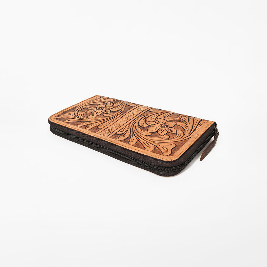 OHLAY Wallet Hand Tooled Genuine Leather Women Bag Western Handbag Purse | Womens Handbags |Leather Belt for Summer
