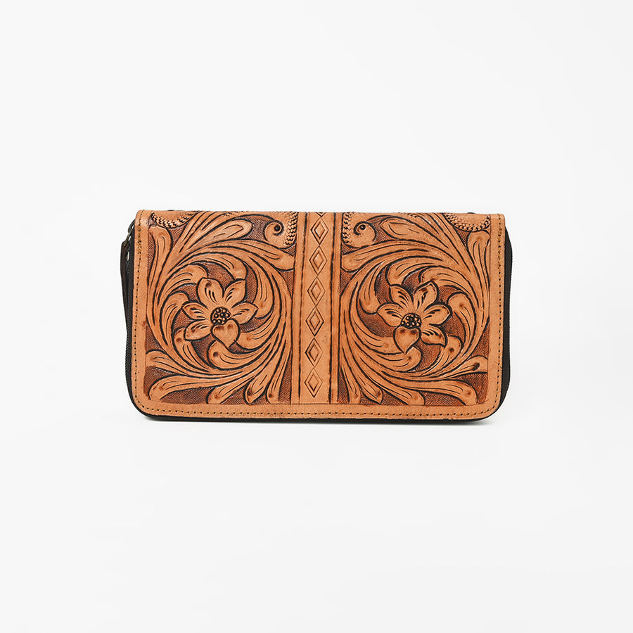 OHLAY Wallet Hand Tooled Genuine Leather Women Bag Western Handbag Purse | Womens Handbags |Leather Belt for Summer