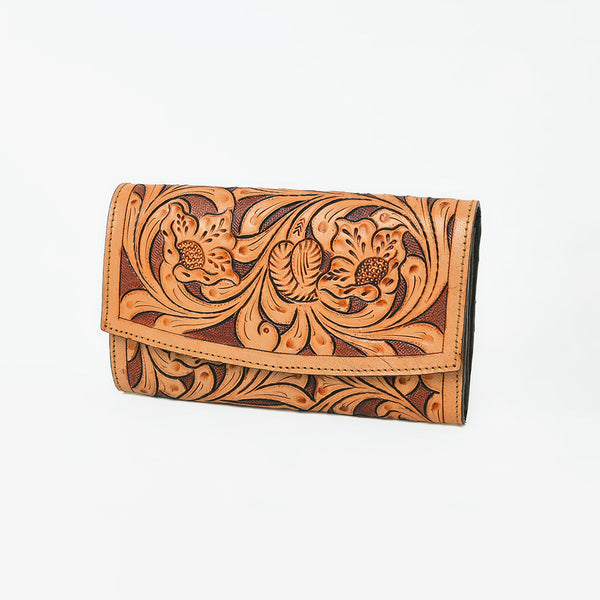 OHLAY WALLET Hand Tooled Genuine Leather women bag western handbag purse - Uhorse