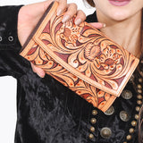 OHLAY Wallet Hand Tooled Genuine Leather Women Bag Western Handbag Purse | Womens Handbags |Leather Belt for Summer
