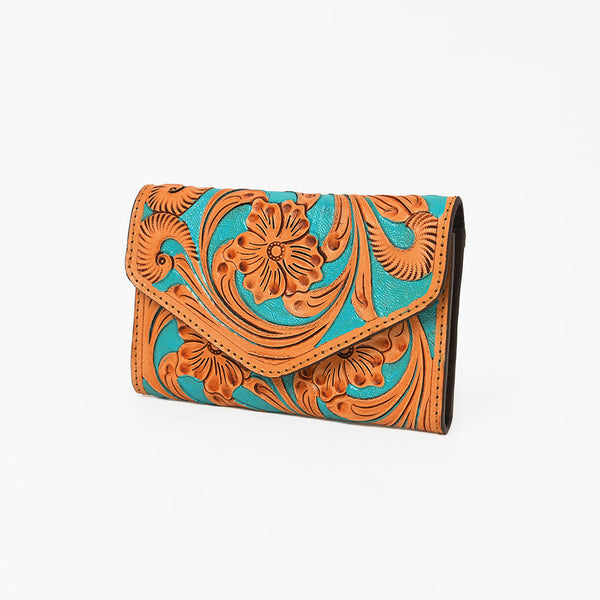 OHLAY WALLET Hand Tooled Genuine Leather women bag western handbag purse - Uhorse