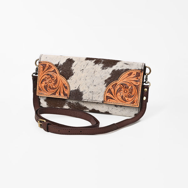 OHLAY WALLET Hand Tooled Hair-on Genuine Leather women bag western handbag purse - Uhorse