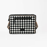 Ohlay Genuine Western Leather Crossbody Bag Diamond Checkerboard Shoulder