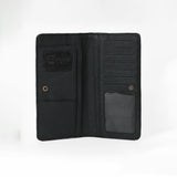 Ohlay Genuine Western Leather Checkerboard Wallet Long Continental Purse