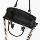 Ohlay Tote Hair-On Leather Checkerboard Western Handbag Fringe Shoulder Bag