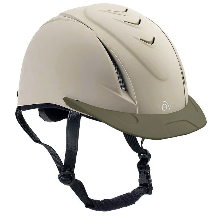 Large / X Ovation Comfortable Ventilated Deluxe Schooler Helmet Tan - Uhorse