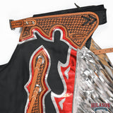 HILASON Western Horse Bull Riding Genuine Leather Rodeo Chaps