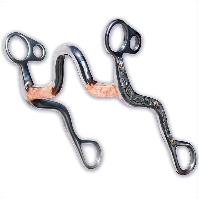 Professional Choice Bob Avila Leaf Shank Medium Port Copper Bars Horse Bit - Uhorse