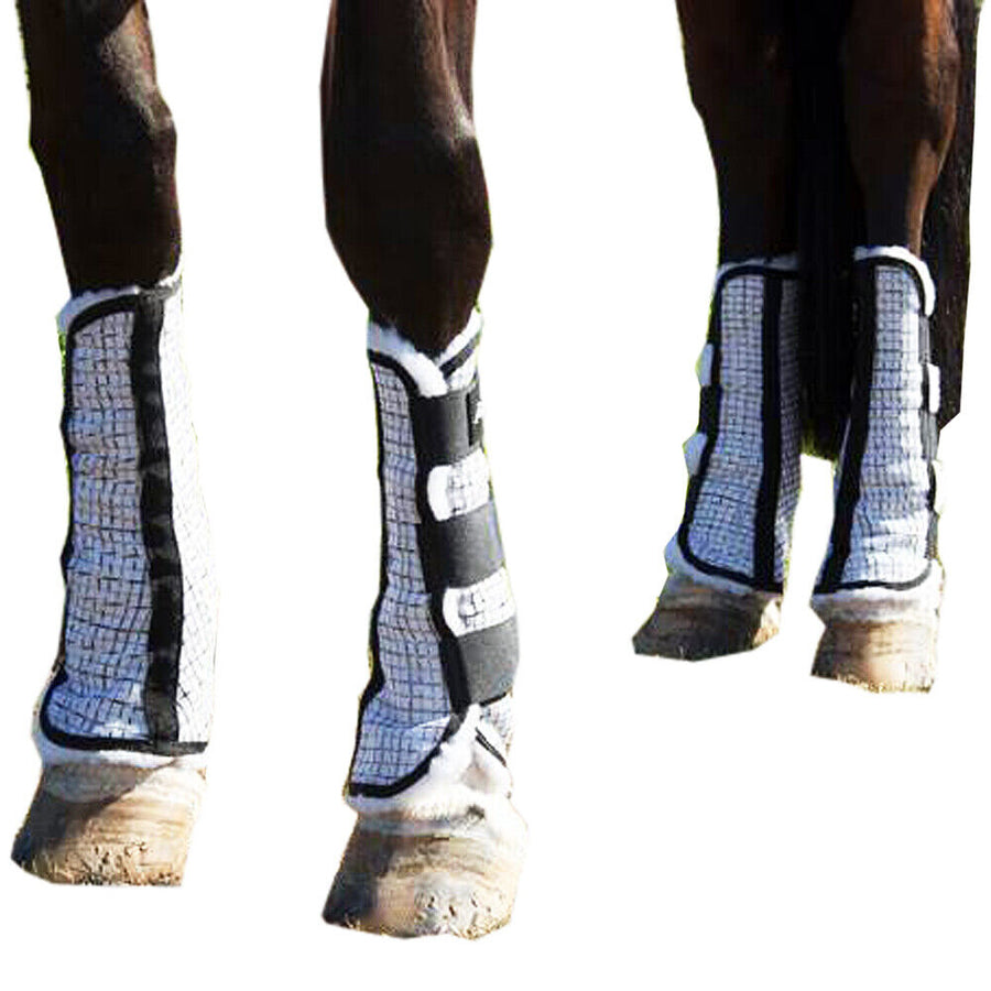 Professionals Choice H. Fly Boots Value-4pk Fleece Lined Grey Black – by Hilason – Cowboy and equestrian accessories