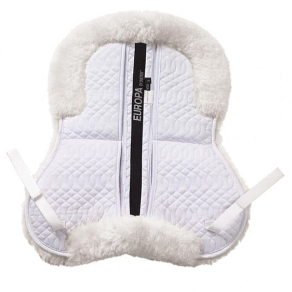 White quilted saddle pad with fleece trim - Uhorse