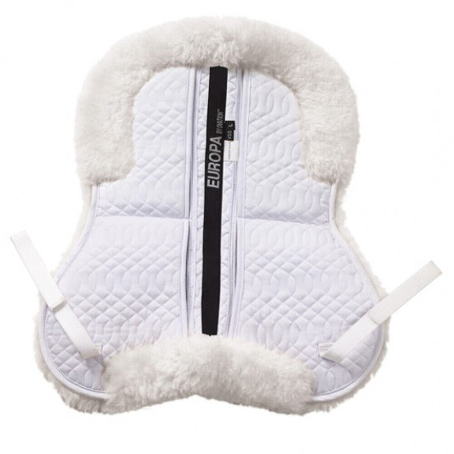 White quilted saddle pad with fleece trim - Uhorse