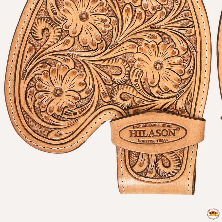 HILASON Youth Western Saddle Replacement Fenders, Genuine Leather Short Fenders with Adjustable Buckles & Hobble Strap