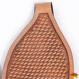 HILASON Youth Western Saddle Replacement Fenders, Genuine Leather Short Fenders, Basket Weave, Adjustable Buckles