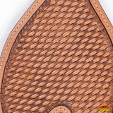 HILASON Youth Western Saddle Replacement Fenders, Genuine Leather Short Fenders, Basket Weave, Adjustable Buckles