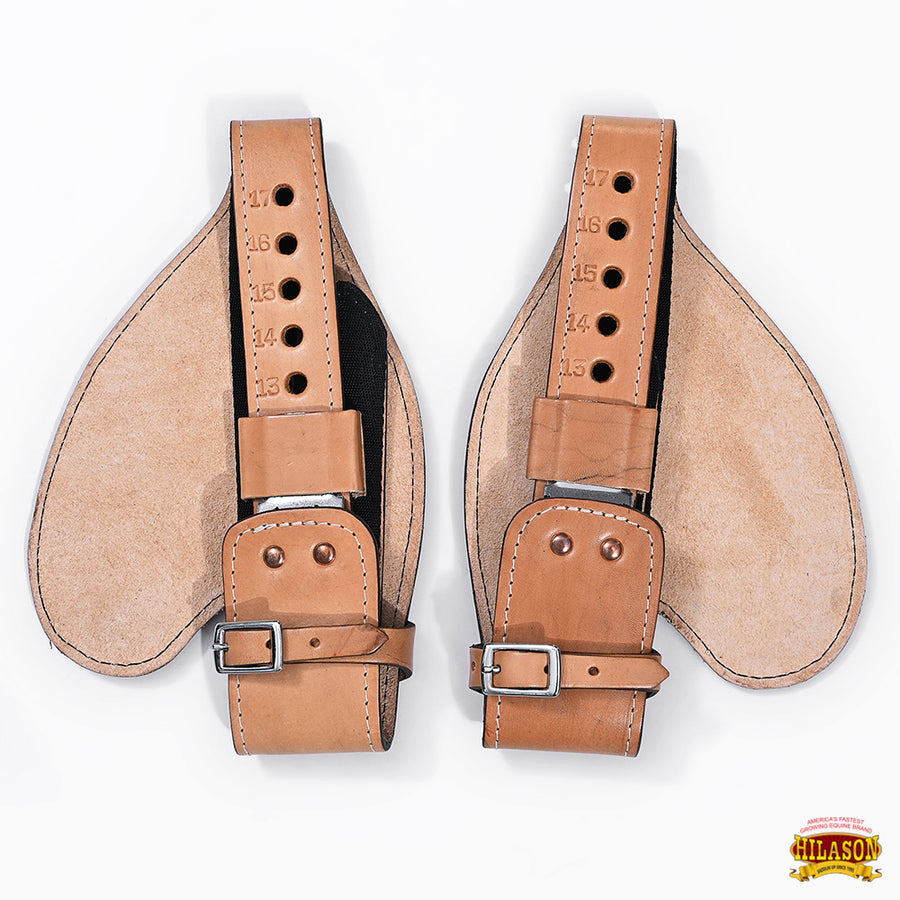 HILASON Youth Western Saddle Replacement Fenders, Genuine Leather Short Fenders, Basket Weave, Adjustable Buckles