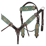 HILASON Western Horse Floral Headstall Breast Collar American Leather - Uhorse