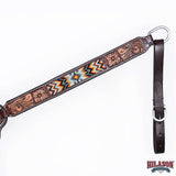 HILASON Western Horse Floral Headstall Breast Collar One Ear Headstall Wither Strap American Leather Tack Set