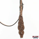 HILASON Western Horse Floral Headstall Breast Collar One American Leather Tack Set